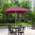 2m Square Beach Umbrella Adjustable Steel Pole Outdoor Garden Patio Parasol Sunshade