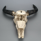 Halloween Long horn Skull Resin Cow Skull Sculpture Statue Wall Decorations Horns