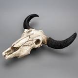 Halloween Long horn Skull Resin Cow Skull Sculpture Statue Wall Decorations Horns