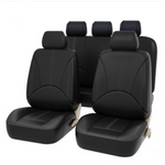 9Pcs PU Leather Black Car Full Surround Seat Cover Cushion Protector Set Universal for 5 Seats Car