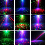 Laser Party Lights Aluminum 9W 7 Holes 120 Patterns Remote Control Stage Light Christmas