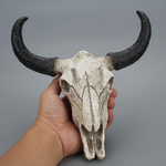 Halloween Long horn Skull Resin Cow Skull Sculpture Statue Wall Decorations Horns