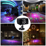 Laser Party Lights Aluminum 9W 7 Holes 120 Patterns Remote Control Stage Light Christmas